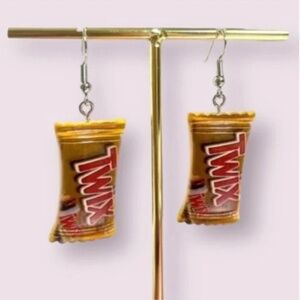 ❤️ FREE Twix Candy Chocolate Bar Chic Drop Trendy Pop Art Artsy Sweet Earrings
